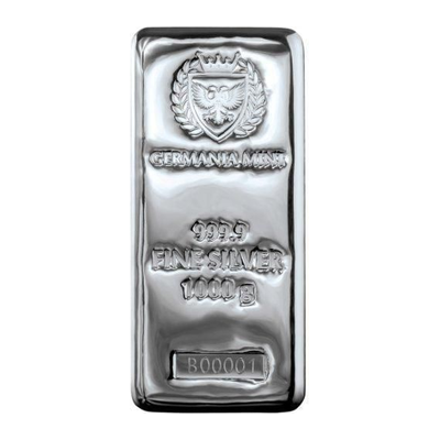銀地金の例:ゲルマニアミント シルバーバー1kg