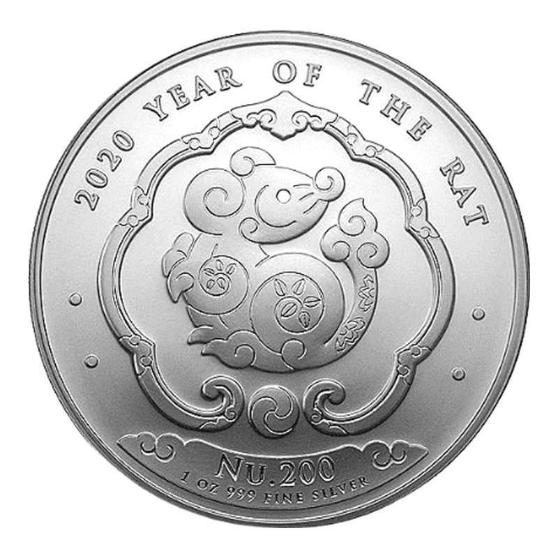 2020年 ブータン 干支 銀貨 子(ねずみ)