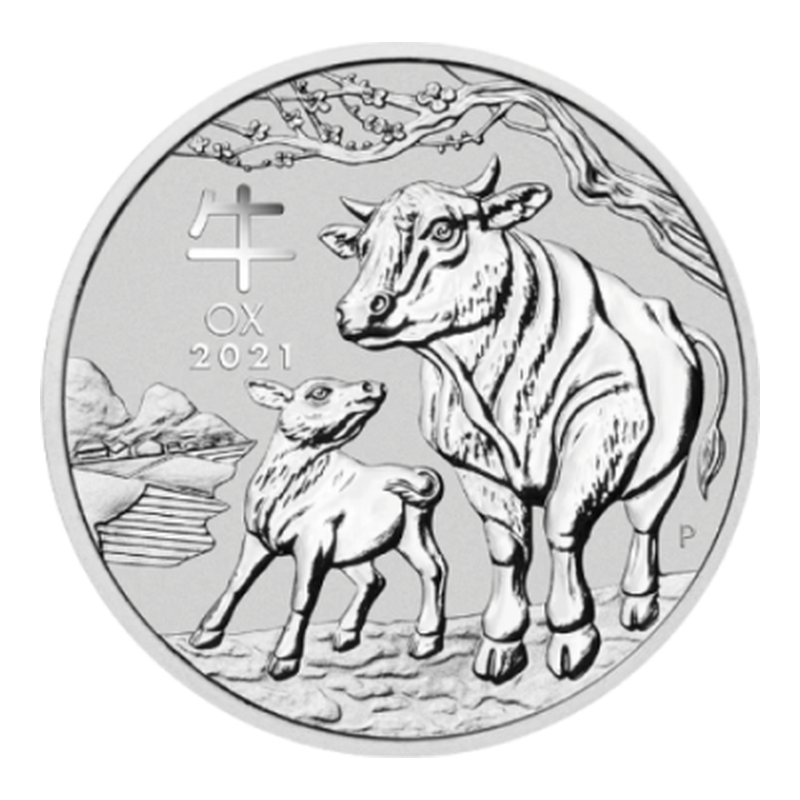2021年 パース ルナシリーズIII 銀貨 丑(うし)