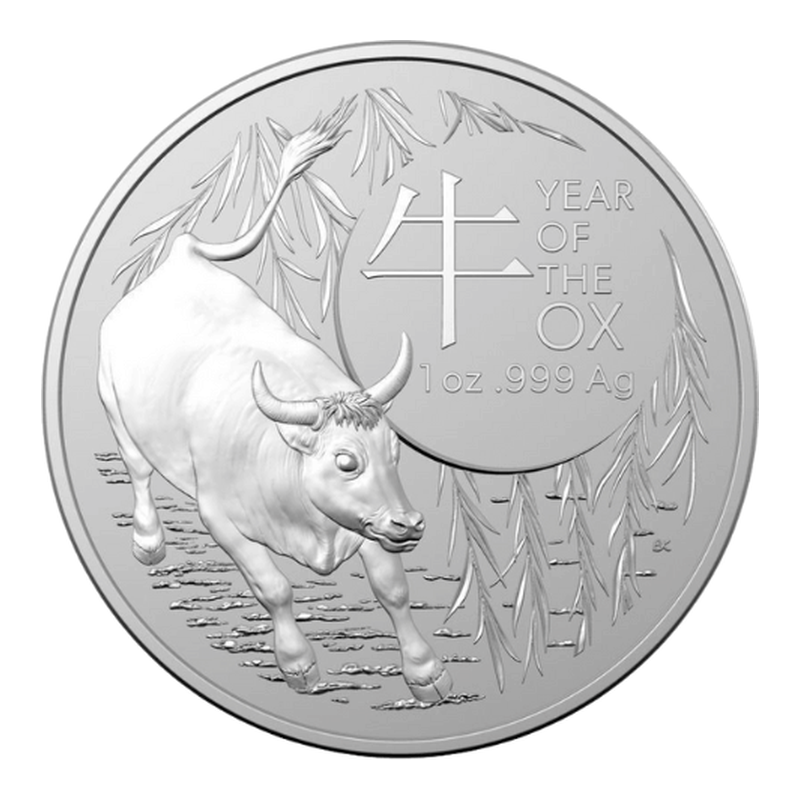 2021年 ロイヤルオーストラリアンミント 干支 銀貨 丑(うし)