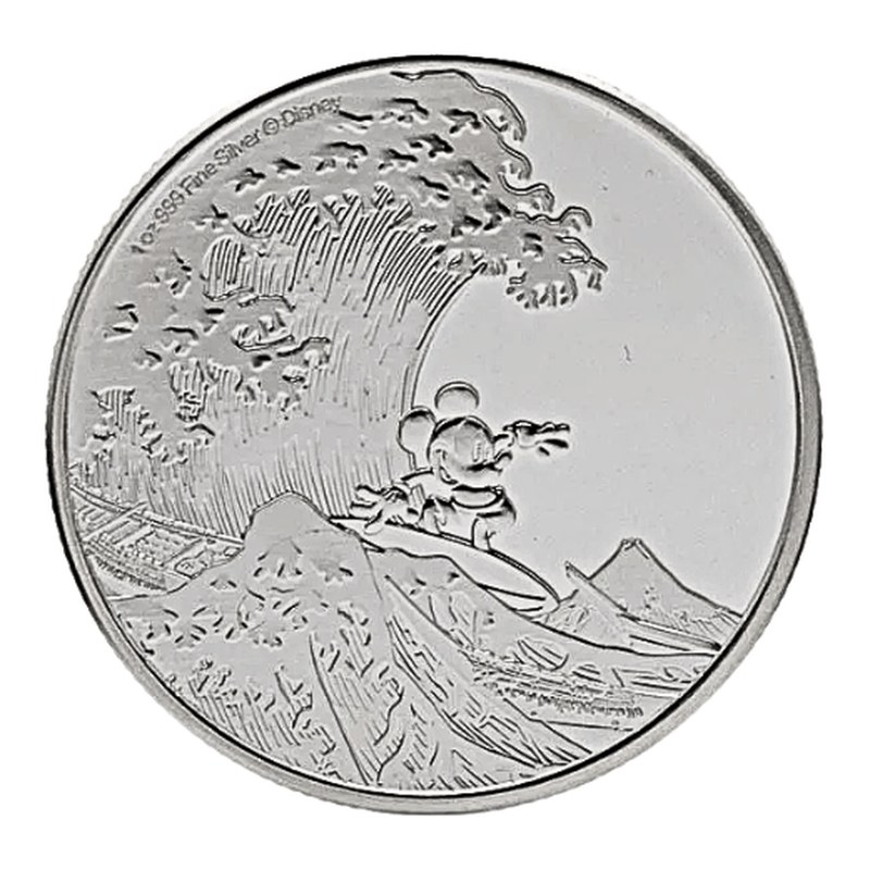 ディズニー 北斎 神奈川沖浪裏 銀貨