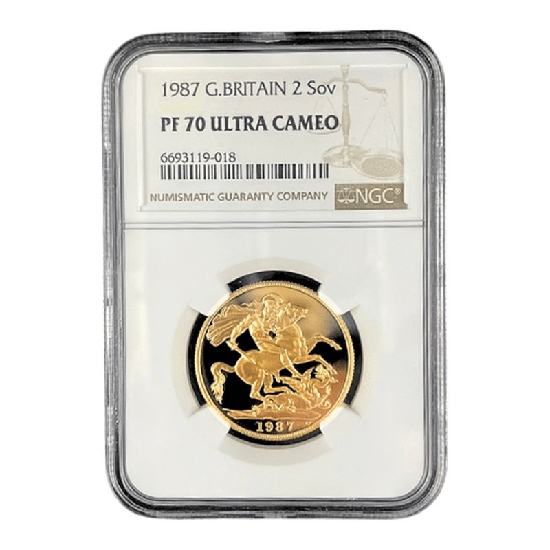 1987年 2ソブリン金貨 プルーフ（NGC PF70）